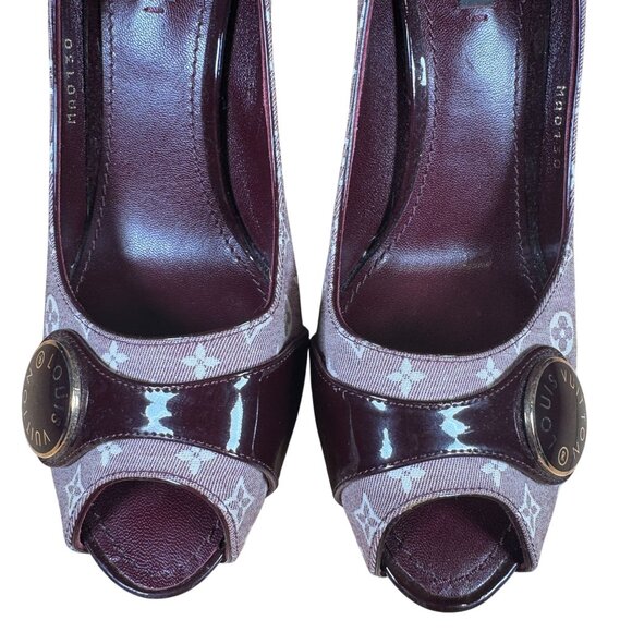 Louis Vuitton Vintage Monogram Idylle Romance Peep Toe Stiletto Heels Size 38.5 - Picture 3 of 12